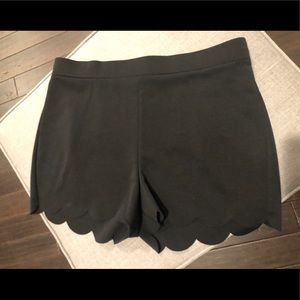 Express black scallop shorts